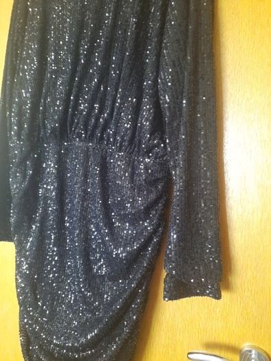 Backless sequin black dress