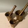 Trio of vintage heavy Brass mortar and Pestle Image 7