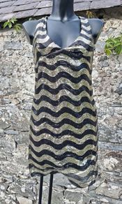 Heaven - Black and Gold Sequined Bodycon Dress