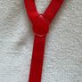 Red Suspenders Elastic Braces Adjustable Silver Clips Unisex Cosplay Costume Image 3