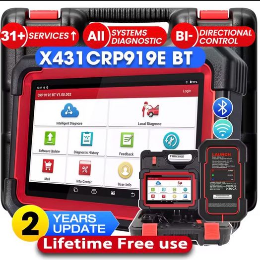 LAUNCH X431 CRP919X BT OBD2 Scanner, 2026 Wireless Bidirectional Scan Tool with ECU Coding, 35+ Services, All Systems Diagnostic, FCA AutoAuth, 2 years Free Update, V.A.G Guide, CAN FD
