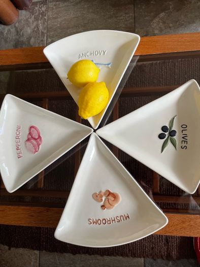 Discontinued Sainsbury Retro Look Pizza Slice Ceramic Plates