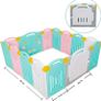 UANLAUO Foldable Baby Playpen Safety Play Yard for Toddler, Kids Activity Centre Indoor or Outdoor (14 Panel Multi) Image 2