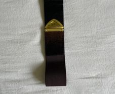 Brown/gold elastic belt
