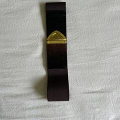 Brown/gold elastic belt
