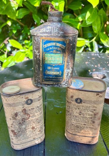 3 x Antique Gunpowder Tins