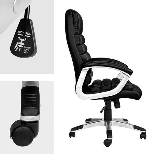 Executive Office Chair Swivel Chair With Padded Armrests Black Nationwide Delivery