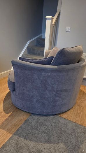 Swivel Cuddle Chair Grey Velvet