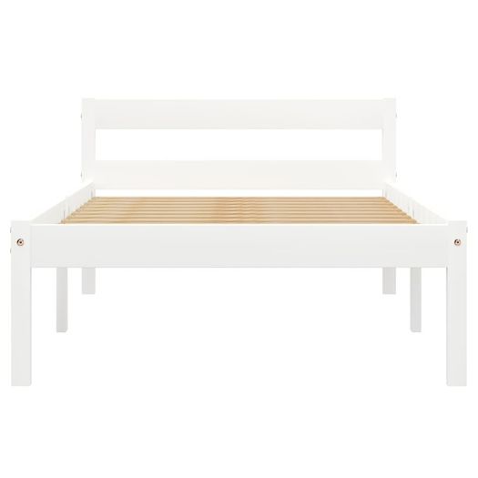 Bed Frame with 2 Drawers White Solid Pine Wood 90x200 cm