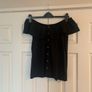 Primark Black Off Shoulder Button Up Top Image 7