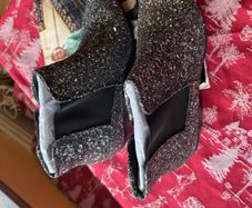 Dark Silver Glitter Ankle Boots