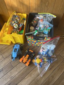 Job lot of Lego Multicoloured Box & Yellow Lego box