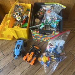 Job lot of Lego Multicoloured Box & Yellow Lego box
