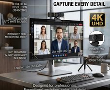 Verbatim AWC-03 4K Ultra HD Webcam Dual Microphone Professional 4K Autofocus Webcam