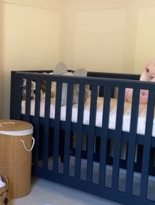 Mamas & Papas Melfi Cot Bed (Midnight/Navy) inc. premium mattress