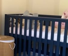 Mamas & Papas Melfi Cot Bed (Midnight/Navy) inc. premium mattress