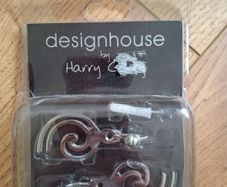 Pack of two double swirl polished chrome curtain hooks