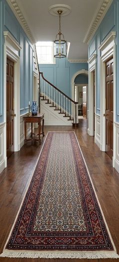 Beautiful Persian Moud Square Rug and Matching Runner Rug Carpet