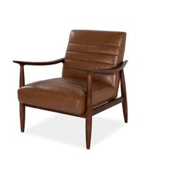 Leather wooden armchair