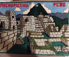 MACHUPICCHU PERU Very Soft Wool Rug Hand Woven Wall Hanging Art 62x43.5cm