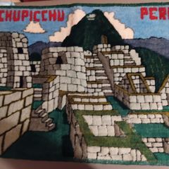 MACHUPICCHU PERU Very Soft Wool Rug Hand Woven Wall Hanging Art 62x43.5cm