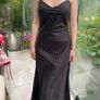 Black satin maxi dress Image 2