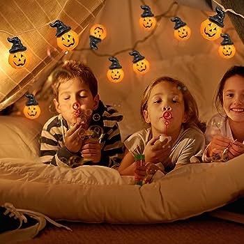 Pumpkin Lights Halloween String Lights Battery Powered Halloween Decoration Pumpkin Lights 16.5ft 20 LED for Halloween Party Indoor Outdoor Home Festival Decoration