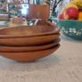 Lovely Set of Four Vintage Mid Century Modern Hand-Carved Wood Nibbles Bowls in Excellent Condition. Image 5