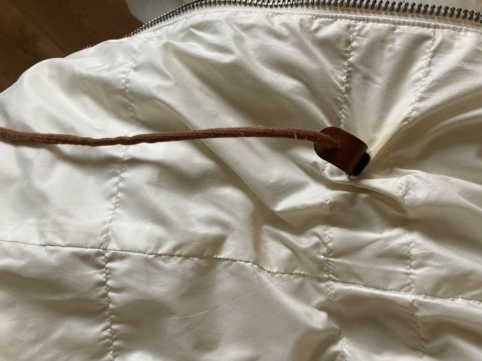 Coach Padded Coat ( cream ) with hood and fur trim ( which can be removed) Size S