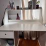 White Computer Desk with Removable Shelf & Office Chair Image 3