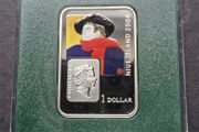 Niue 1 Dollar 2008, Painters Henri de Toulouse-Lautrec Silver Bar with COA .