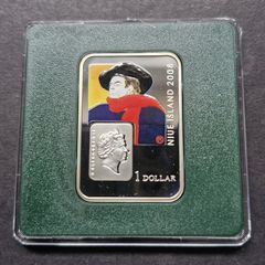 Niue 1 Dollar 2008, Painters Henri de Toulouse-Lautrec Silver Bar with COA .