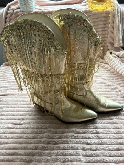 Gold Tassel Cowboy Boots