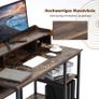 _Desk with shelf small computer table with monitor stand office table industrial style work table laptop table home office desk study table furniture for study table PC Image 3