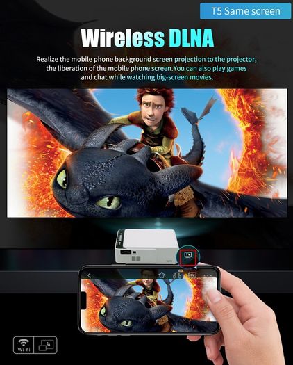 Mini Portable Projector Full Hd Led Mobile Video Support Wifi