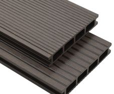WPC Hollow Decking Boards with Accessories 10m(sqr) 2.2m Dark Brown