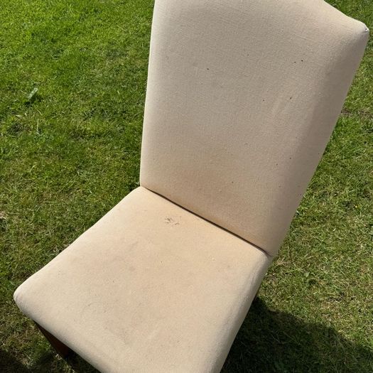Set of two 2 Parsons dining chairs high back with loose slip covers