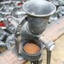 Black cast iron coffee grinder of firm Salter& Co. from England. Including  receptacle and cast iron table clamp. Image 9