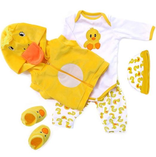 Reborn Baby Dolls Clothes 22 inch Outfit Accessories Yellow Duck 5pcs Set for 20-22 Inch Reborn Doll Newborn Girl&Boy Baby Clothing Baby Sets (FREE POSTAGE)