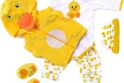 Reborn Baby Dolls Clothes 22 inch Outfit Accessories Yellow Duck 5pcs Set for 20-22 Inch Reborn Doll Newborn Girl&amp;Boy Baby Clothing Baby Sets (FREE POSTAGE)