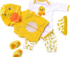 Reborn Baby Dolls Clothes 22 inch Outfit Accessories Yellow Duck 5pcs Set for 20-22 Inch Reborn Doll Newborn Girl&Boy Baby Clothing Baby Sets (FREE POSTAGE)