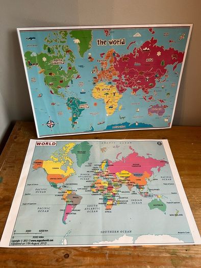 A3 World Maps