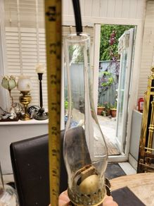 four vintage working oil lamps