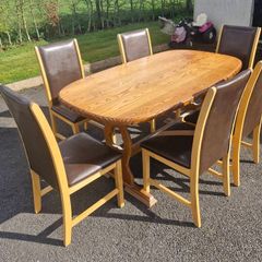 Solid Pine Table And 6 Chairs