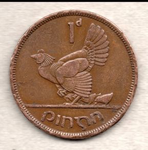 scarce Ireland/Irish/Eire Penny 1940 Coin (Low Mintage 312000) Hen Chicks Eire