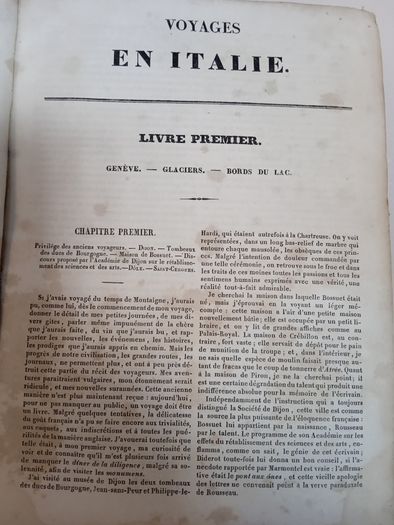 Voyages Historiques Et Litteraires En Italie, Pendant Les Annees 1826,1827 Et 1828; Ou L'indicateur Italien by Antoine Claude Valery, 1835 (AB515)