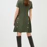 New with Tags Karen Millen Tailored Military Pleated Dress Khaki Image 8