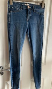 River Island 'Molly' Mid-Rise Skinny Jeans (Blue Denim)