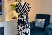 Brand New Virgo Boutique Cow Print Striped Midi Dress - Size XL (UK 14-16 / EU 42-44)