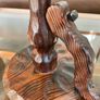 Primitive Candle Stick Antique Style Wood with Iron Tacks Image 8